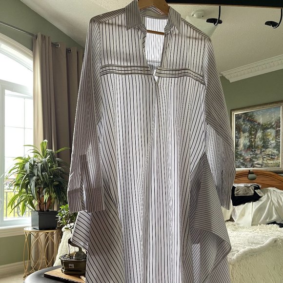 100% Cotton Asymmetrical Shirt Dress - Picture 4 of 8